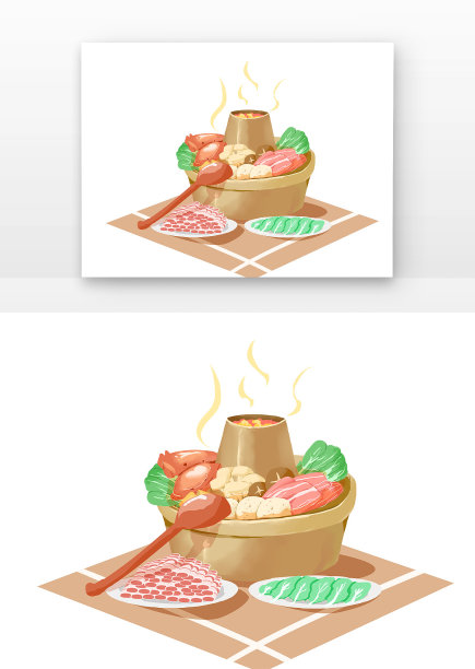 小寒涮羊肉火锅食材图片下载