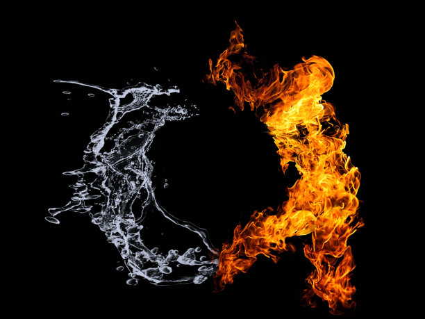 火焰在黑暗中旋转的3d插图图片下载