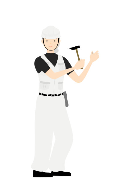 资深女木匠姿势，把钉子钉在墙上图片下载