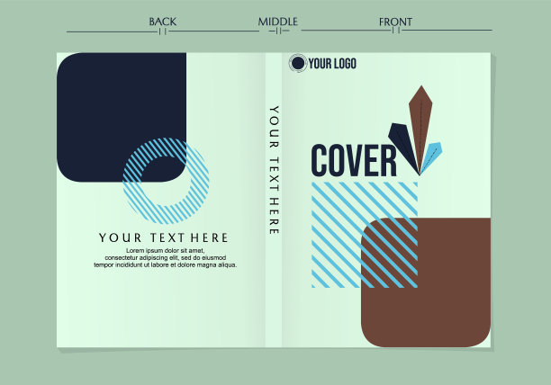 集合封面几何图案模板的抽象极小化设计。a4。用于年度报告、业务、演示。图片下载