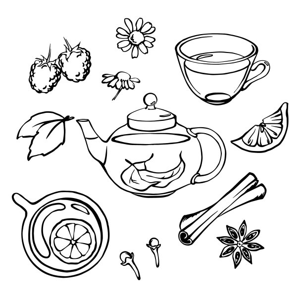 凉茶绘图设计元素图片下载