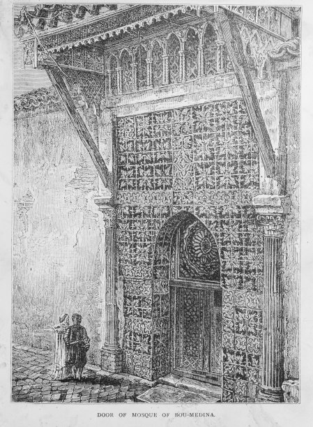 布麦地那清真寺的门图片下载
