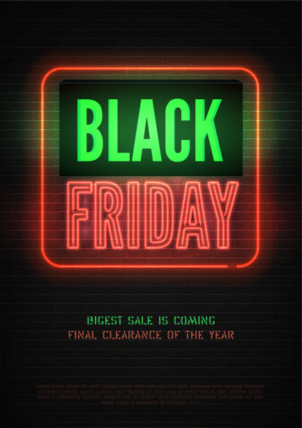 黑色星期五折扣霓虹矢量横幅模板的奢侈品店图片下载