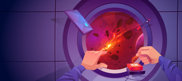 男性的手按下舷窗前的home键图片下载