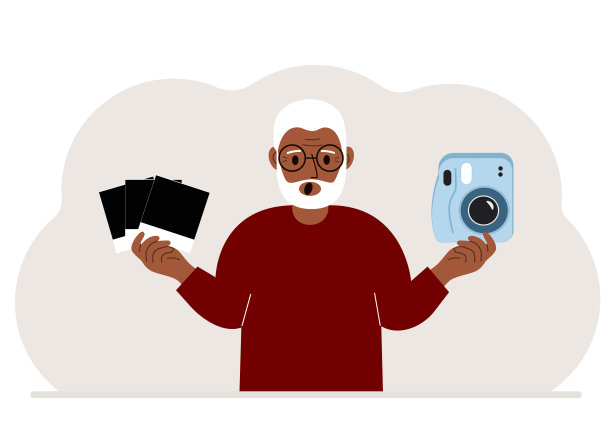 男人一只手拿着相机，另一只手拿着取景。图片下载