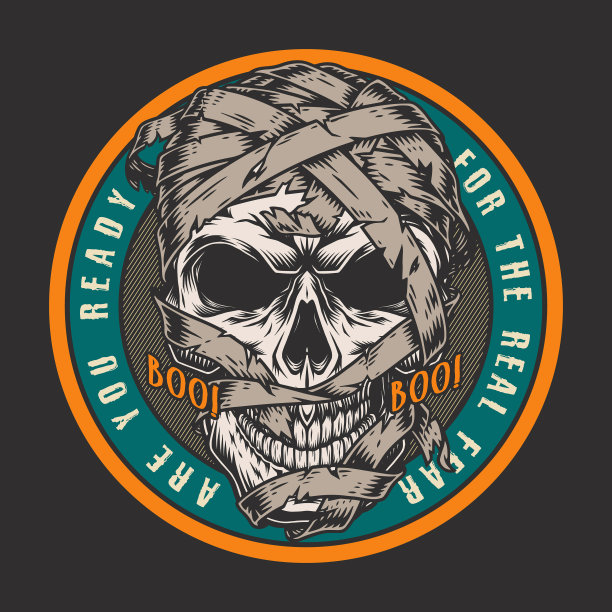 万圣节复古元素色彩缤纷图片下载