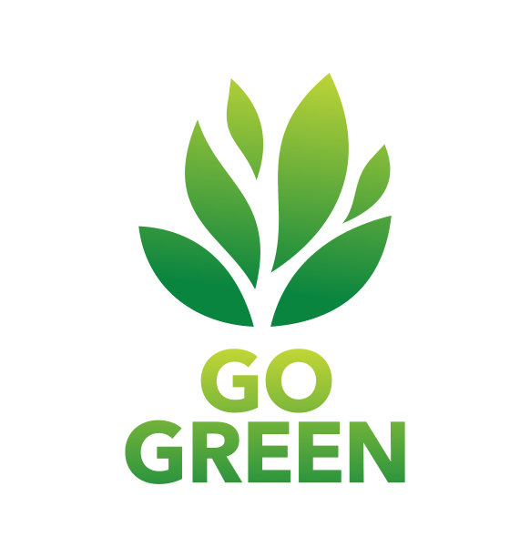 绿叶标志与字GO Green下面的叶子图片下载