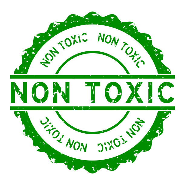 垃圾绿色无毒字圆形橡胶印章邮票在白色背景图片下载
