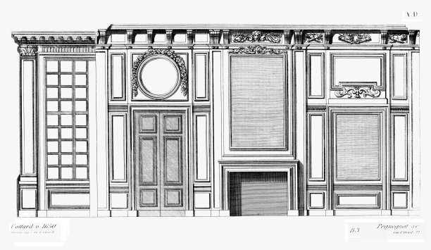 室内装饰，皮埃尔·科塔德，约1650年(2个图案)，路易十四时期，Old decoration 1875年。图片下载