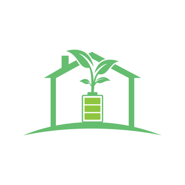 生态自然家居及电池标志模板设计图片下载