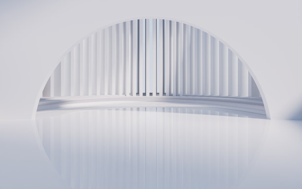 空地与创意几何结构背景，3d渲染。图片下载