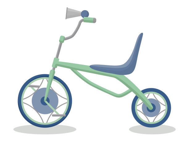 儿童自行车复古的框架类型或形式。五颜六色的儿童自行车，用于运动或旅行的交通工具。矢量孤立的循环有趣的玩具为儿童在平面卡通风格的白色背景图片下载