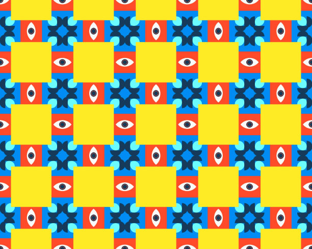 几何装饰风格的抽象多色无缝图案插画背景纹理图片下载