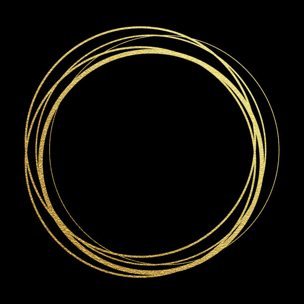 金色的圆圈抽象的金箔和闪光。质感金色戒指在白色背景为圣诞和新年贺卡图片下载