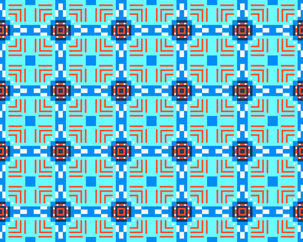 几何装饰风格的抽象彩色无缝图案插画背景纹理图片下载