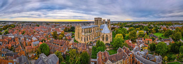 英国约克大教堂的鸟瞰图图片下载