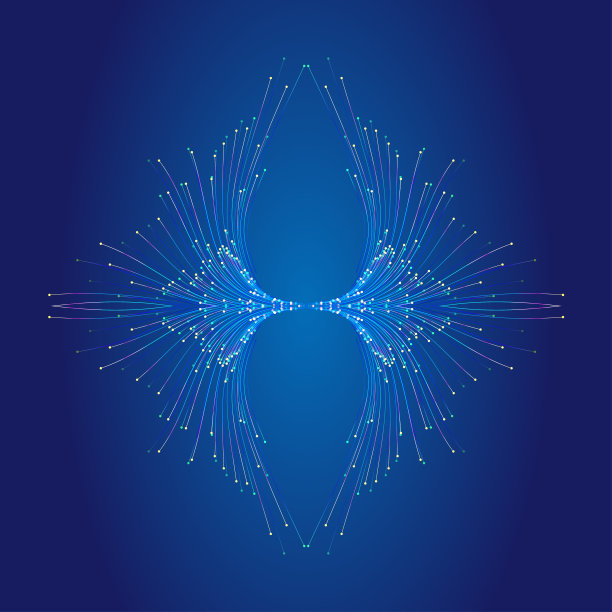 摘要彩色对称发散点线矢量图形背景图片下载