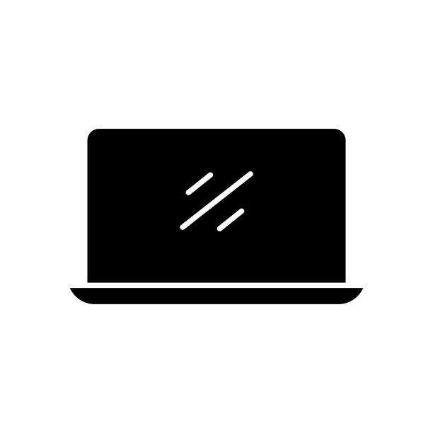 笔记本电脑字形图标插图。与电子、科技相关的图标插画。简单的矢量设计可编辑。32 x 32像素完美图片下载