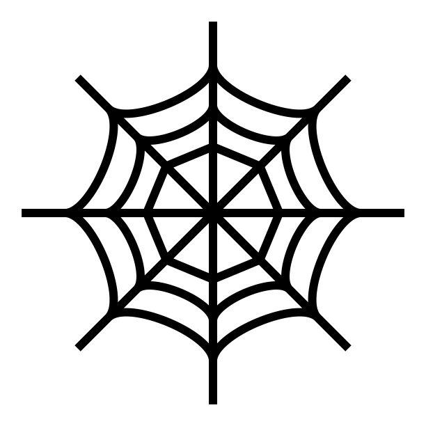 蜘蛛网图标。万圣节设计材料。向量。图片下载