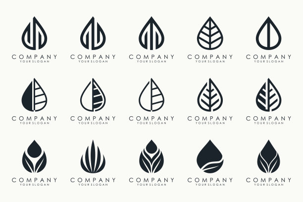 树叶和掉落标志设计矢量图片下载