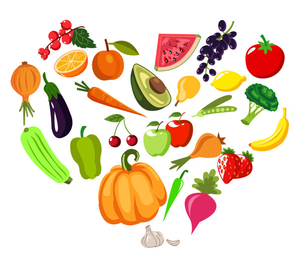 健康有机水果和蔬菜图片下载