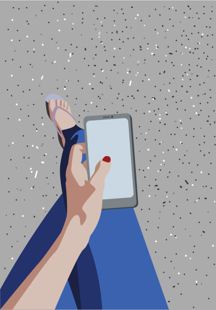 坐在街上的女人，看着她空空的智能手机，看女人的胳膊和腿图片下载