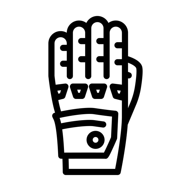 手套摩托车线图标矢量插图图片下载