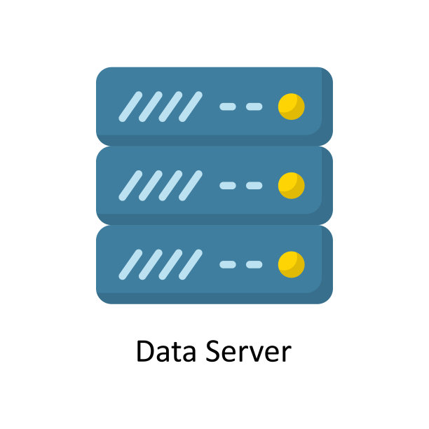 数据服务器矢量平面图标设计插图。云计算符号白底EPS 10文件图片下载