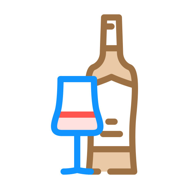 赤霞珠红葡萄酒颜色图标矢量插图图片下载