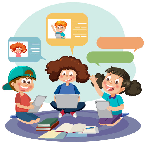 社交媒体儿童向量图片下载