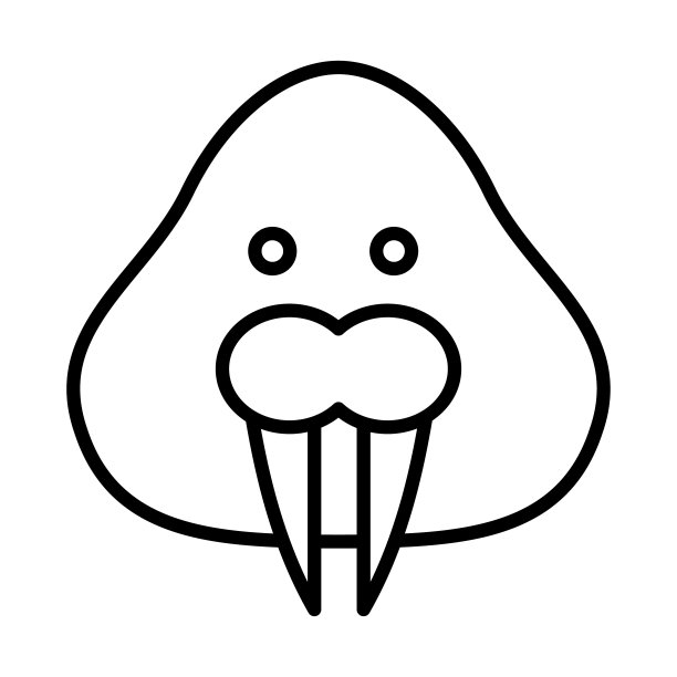 海狮，海狮脸图标标志设计矢量模板插画标志和符号像素完美图片下载