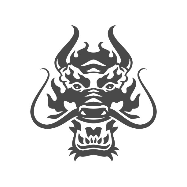 愤怒的神话龙古代怪物口鼻头像单色图标矢量图片下载