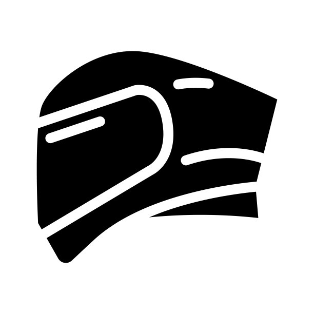 全脸头盔摩托车雕文图标矢量插图图片下载