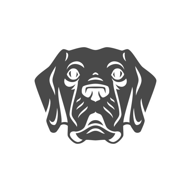 狗嘴小狗脸肖像单色图标矢量插图。狗苗圃犬育种图片下载