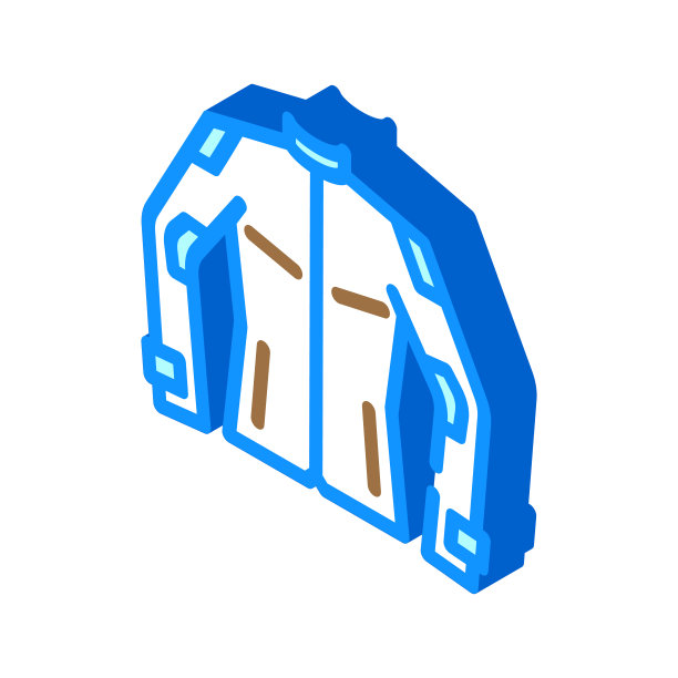 夹克摩托车等距图标矢量插图图片下载