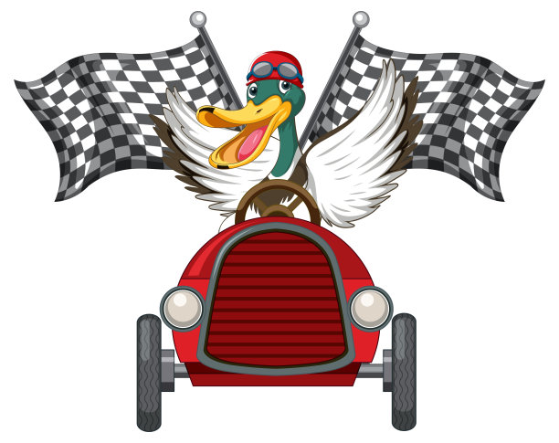 临时演说箱德比，鸭子驾驶汽车图片下载