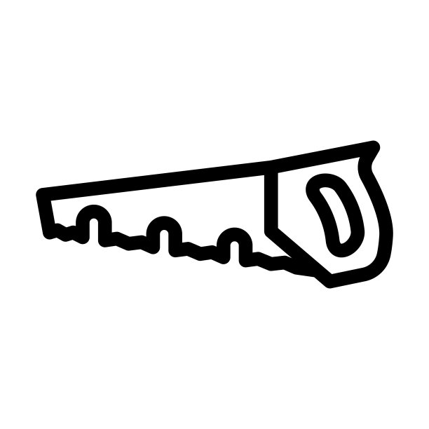 湿木手锯线图标矢量插图图片下载