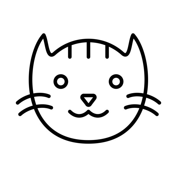 猫，猫脸图标Logo设计矢量模板插画标志和符号像素完美图片下载