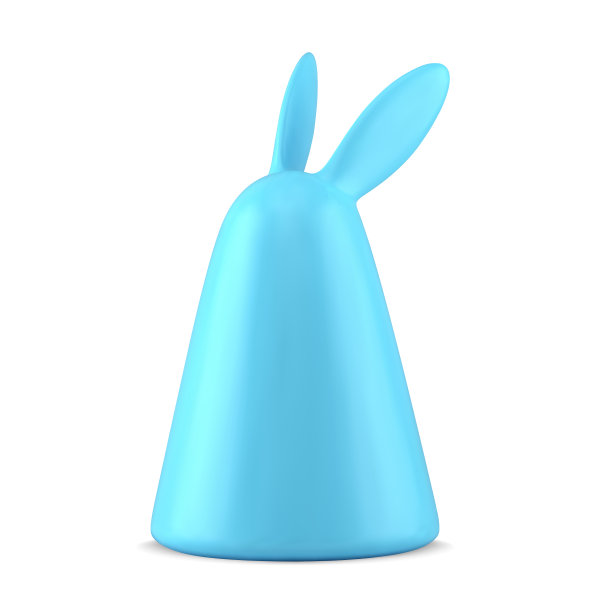 摘要复活节兔子蓝色锥长耳朵传统宗教节日装饰3d图标矢量图片下载