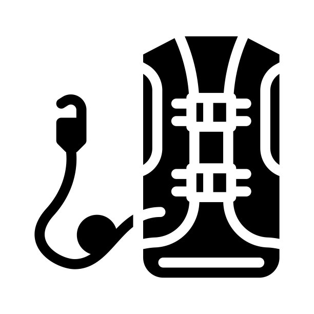 安全气囊背心摩托车雕文图标矢量插图图片下载