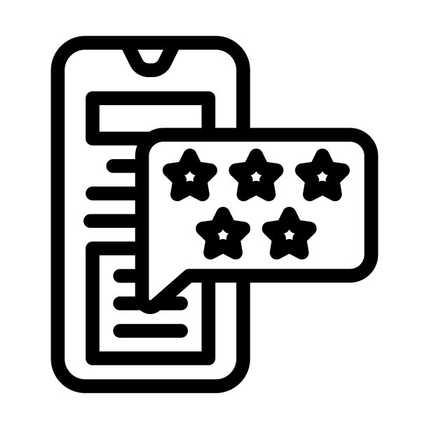 APP用户评价线性图标矢量图图片下载