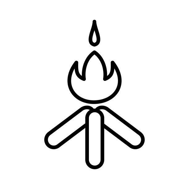 营火，篝火图标Logo设计矢量模板插画标志和符号像素完美图片下载