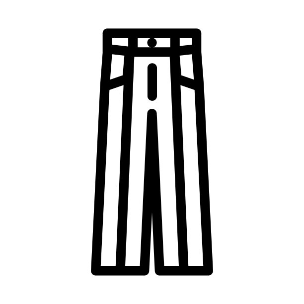 裙子裤子衣服线图标矢量插图图片下载