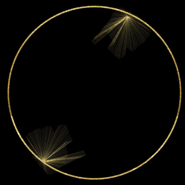 金箔框架，黄金飞溅框架闪闪发光，黄金笔画在透明的背景。图片下载