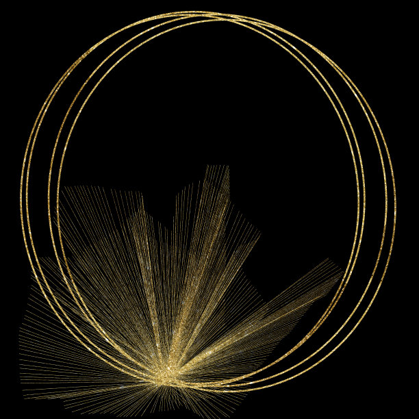 金箔框架，黄金飞溅框架闪闪发光，黄金笔画在透明的背景。图片下载