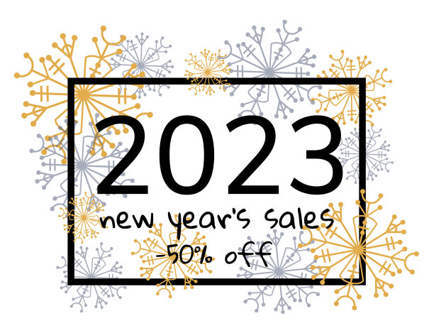 圣诞快乐或新年快乐冬季销售横幅，贺卡2023与灰色和米色雪花。图片下载