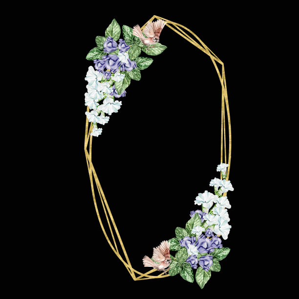 矮牵牛花开花长叶。花的婚礼花环。图片下载