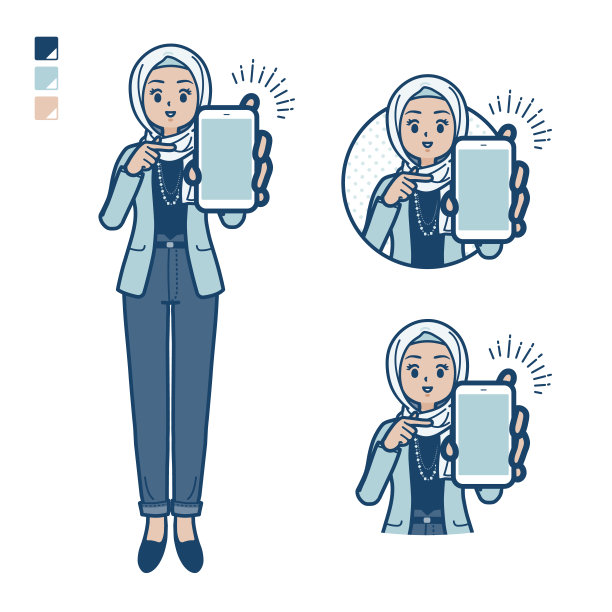 一名穿着休闲时尚的阿拉伯女子用智能手机拍下了照片图片下载