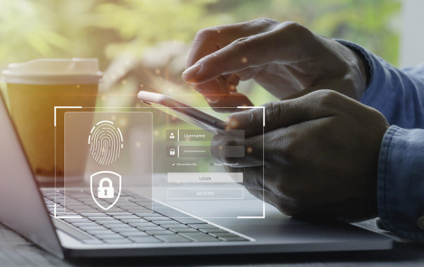 互联网安全接入，网络，防火墙安全，数据保护，信息安全，加密，安全访问个人用户数据，未来技术，控制论。图片下载