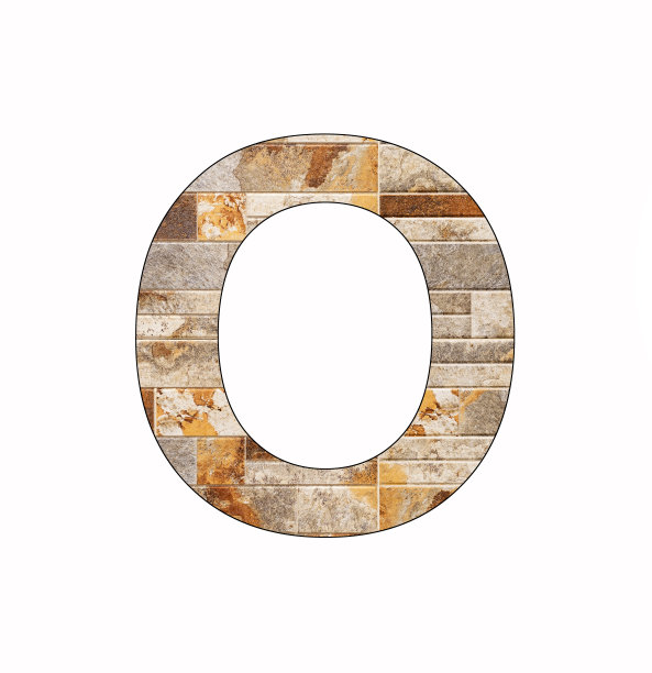 字母O在瓷砖背景-贴面纹理图片下载